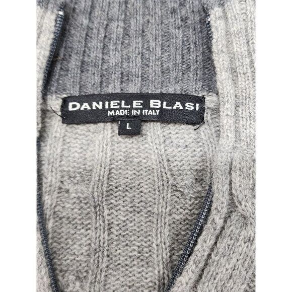 Daniele Blasi Grey Men's Pullover  Quarter Zip Sweater in Large - Picture 3 of 8